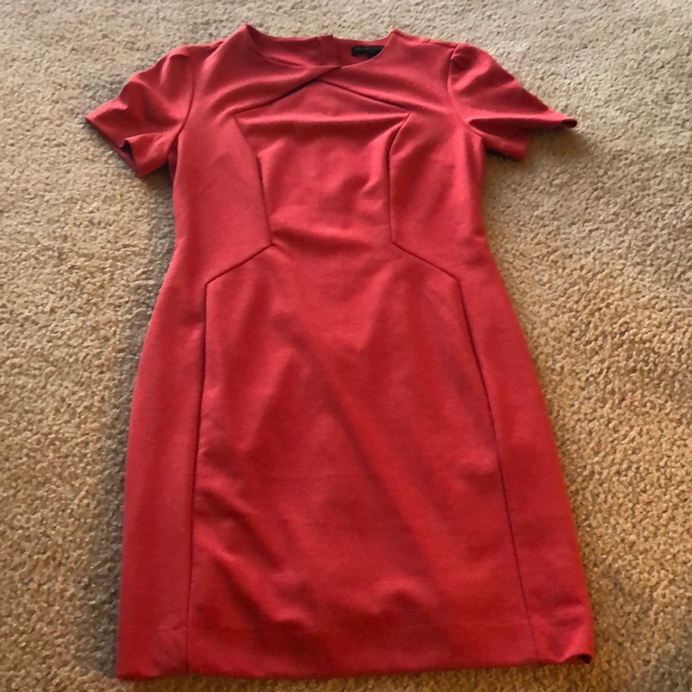 Coral short sleeve dress with zipper back - Picture 1 of 1
